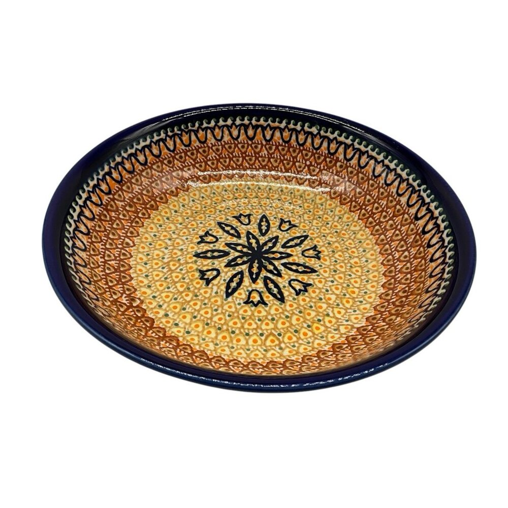 Polish Pottery Bowl Harlequin UNIKAT Hand Crafted 10" Serving Bowl Collectible